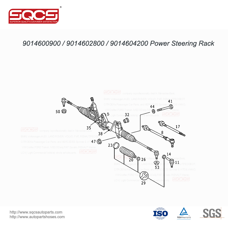 SQCS hydraulic steering rack assembly 9014604200 9014600900 9014602800 steering rack for mercedes parts W901 J