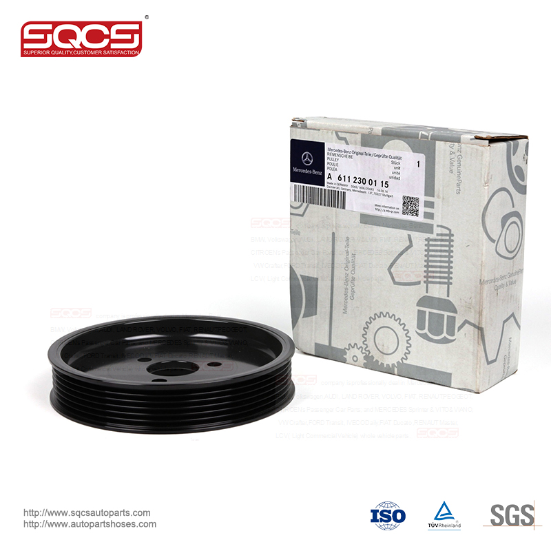 SQCS pump pulley parts OE 6112300115 aluminum power steering pump pulley for mercedes sprinter 901 902 903 904 J