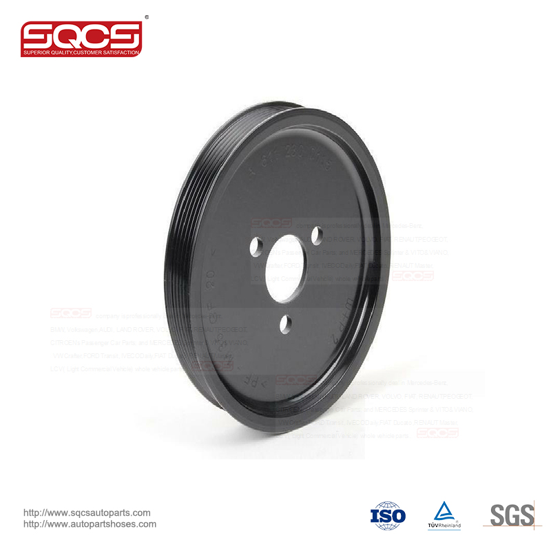 SQCS pump pulley parts OE 6112300115 aluminum power steering pump pulley for mercedes sprinter 901 902 903 904 J