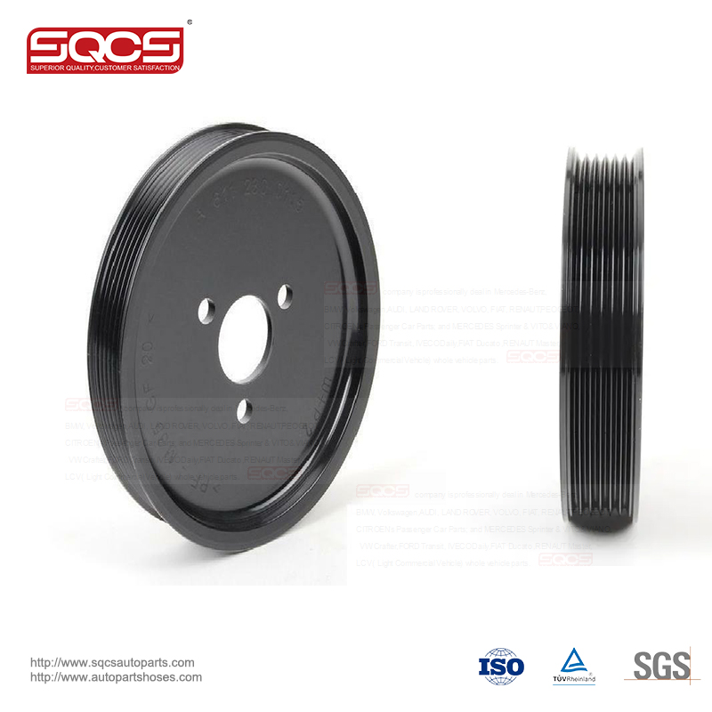 SQCS pump pulley parts OE 6112300115 aluminum power steering pump pulley for mercedes sprinter 901 902 903 904 J