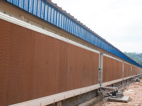 Greenhouse cooling pad wall brown kraft paper cooling pads