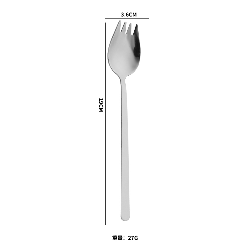 不锈钢餐具长柄沙拉勺沙拉叉