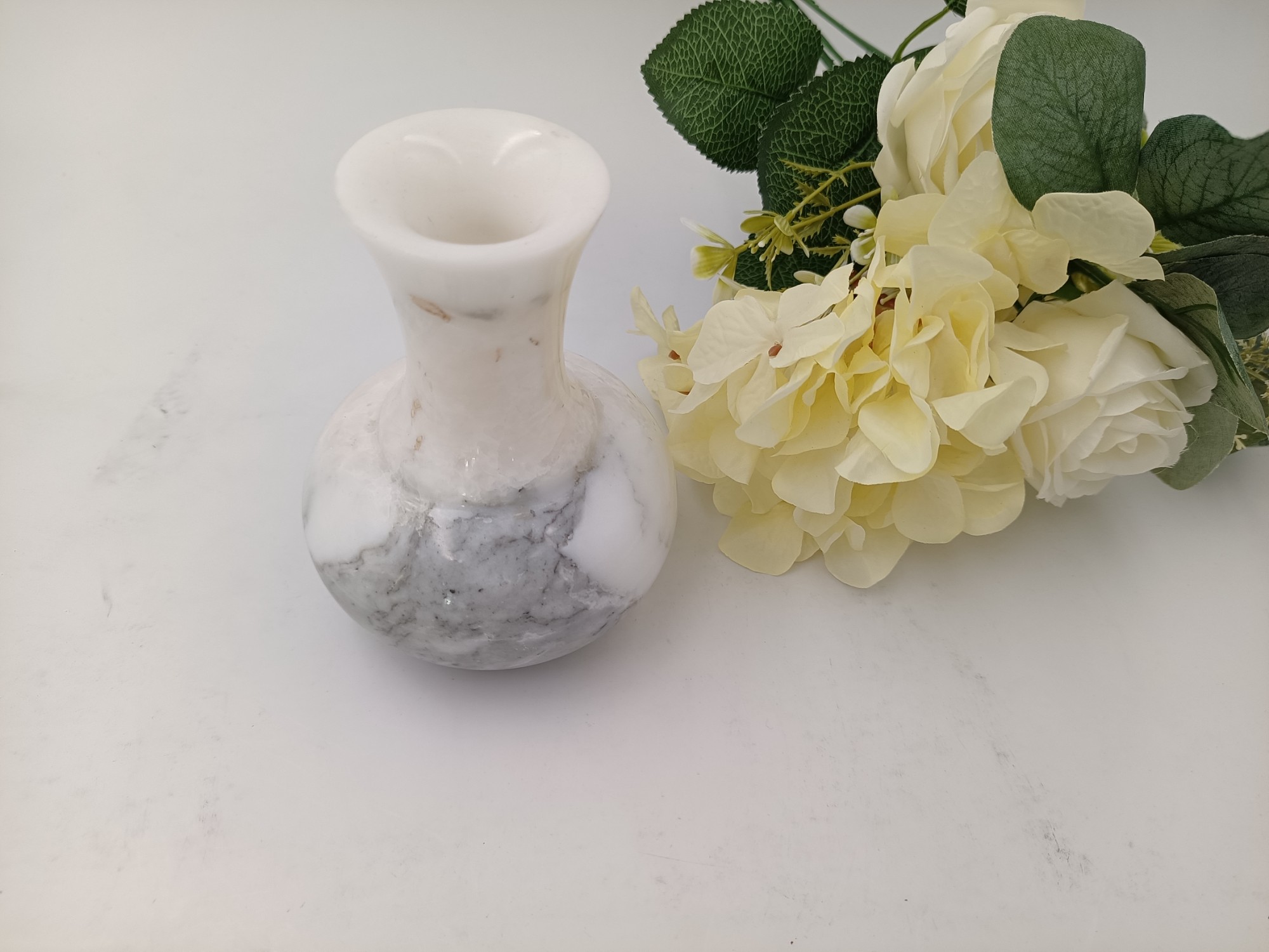 Bianco Carrara Marble Flower Vase