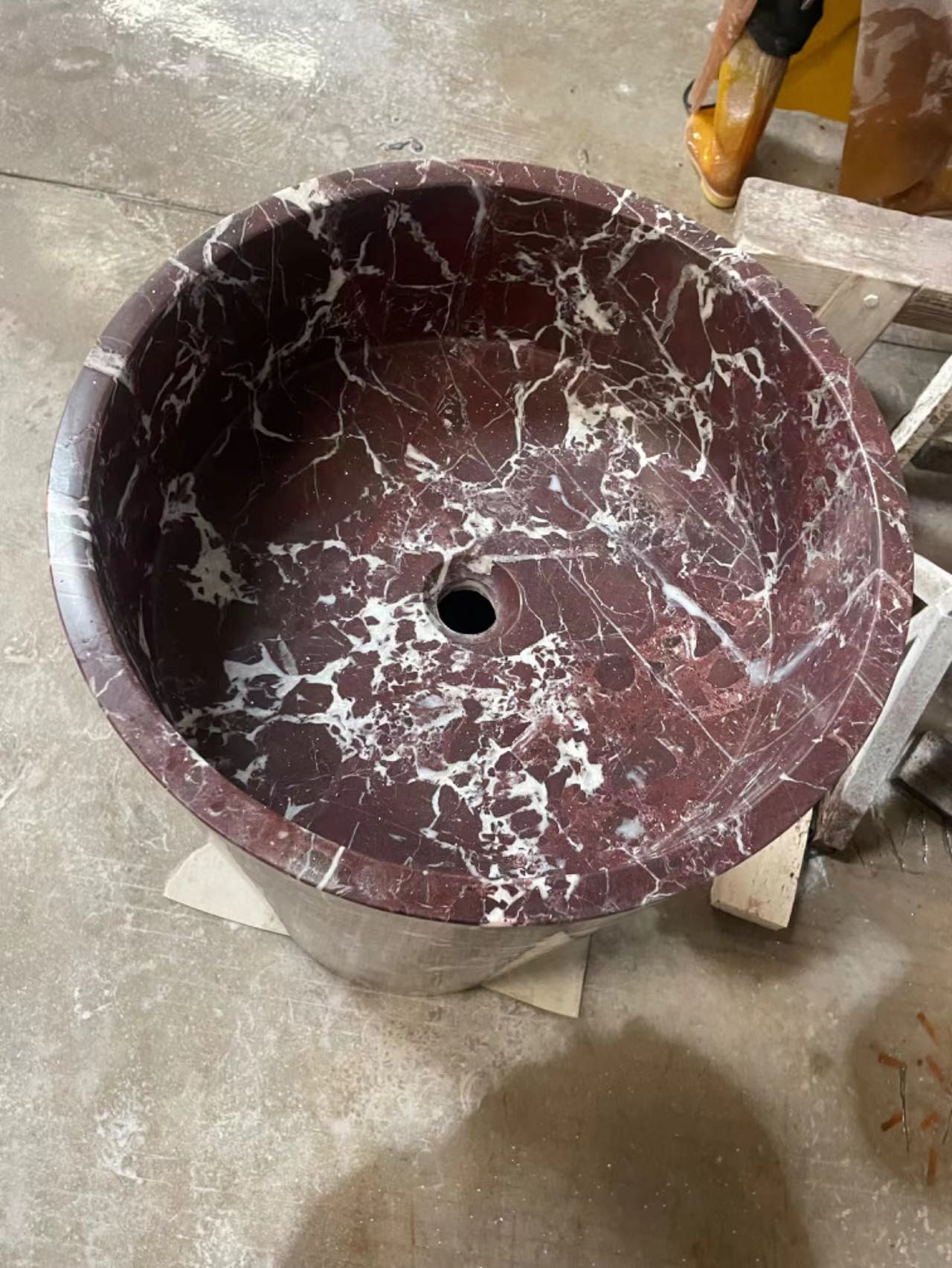 Rosso Levanto Marble Freestanding Wash Basin