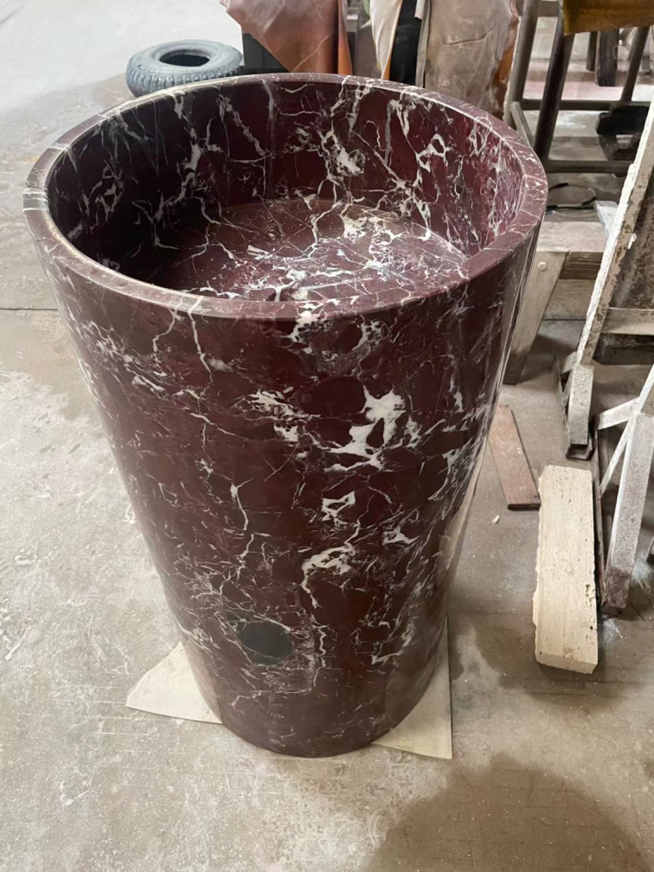 Rosso Levanto Marble Freestanding Wash Basin