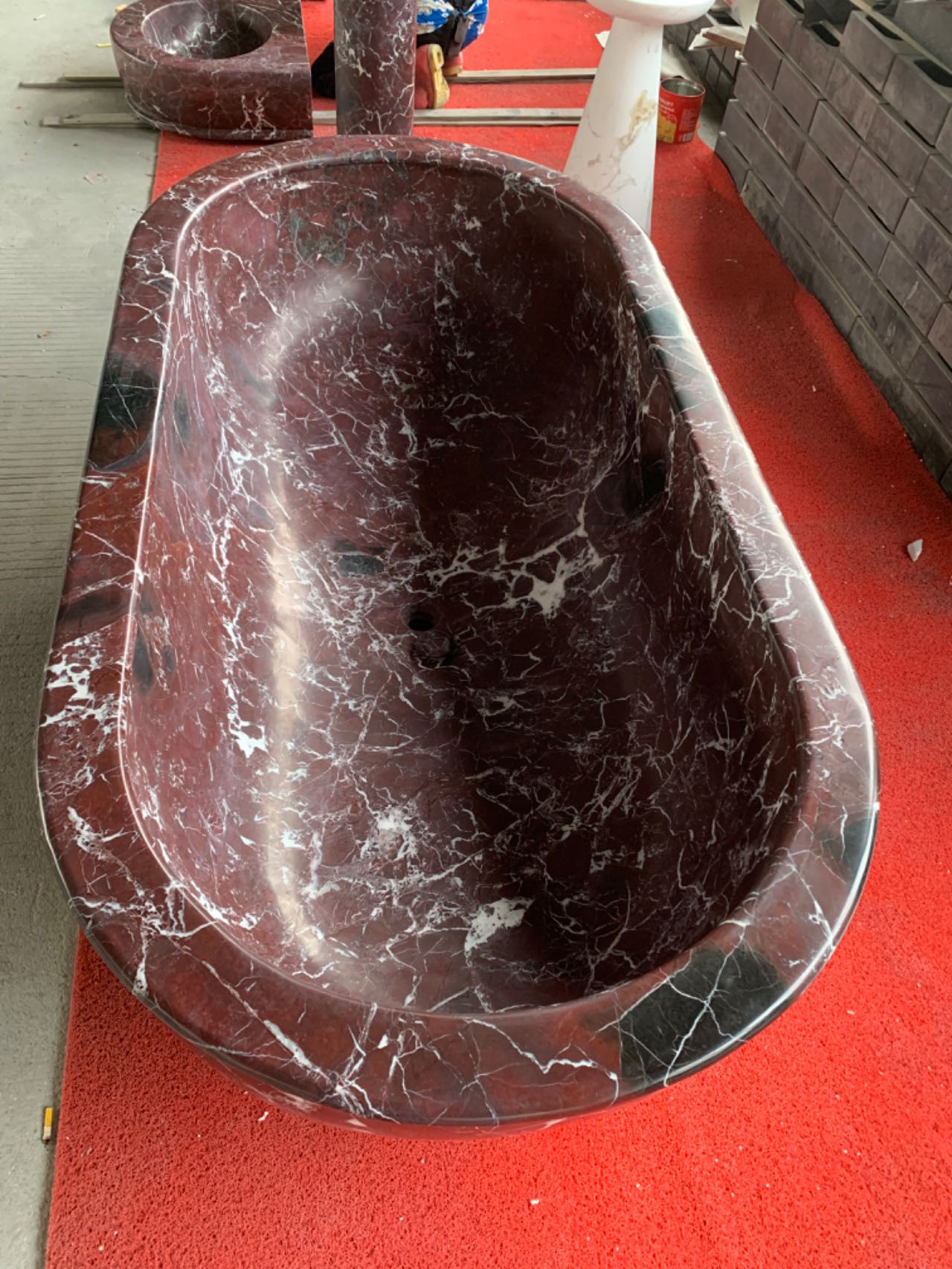 Rosso Levanto Marble Bathtub