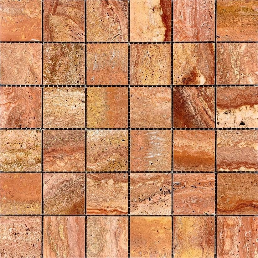 Red Travertine Mosaic Tiles CM129#