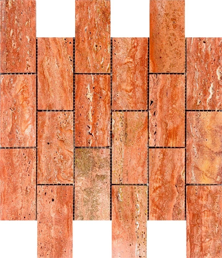 Red Travertine Mosaic Tiles CM129#