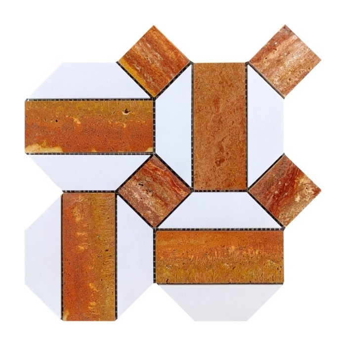 Red Travertine Mosaic Tiles CM127#