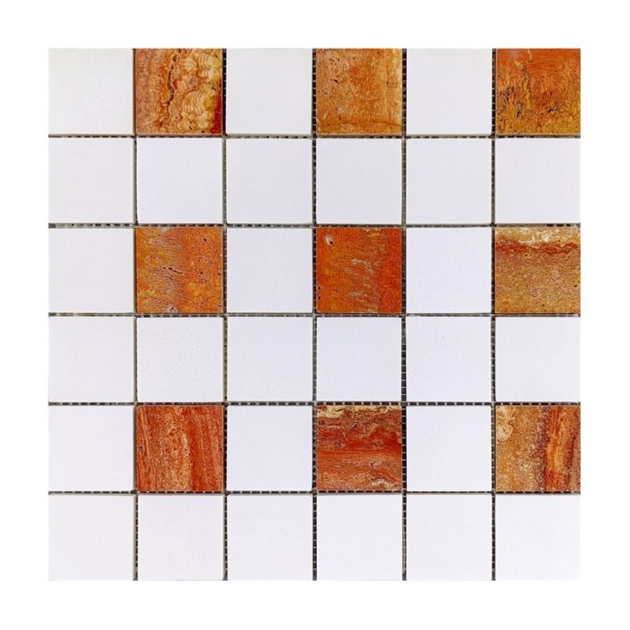 Red Travertine Mosaic Tiles CM129#