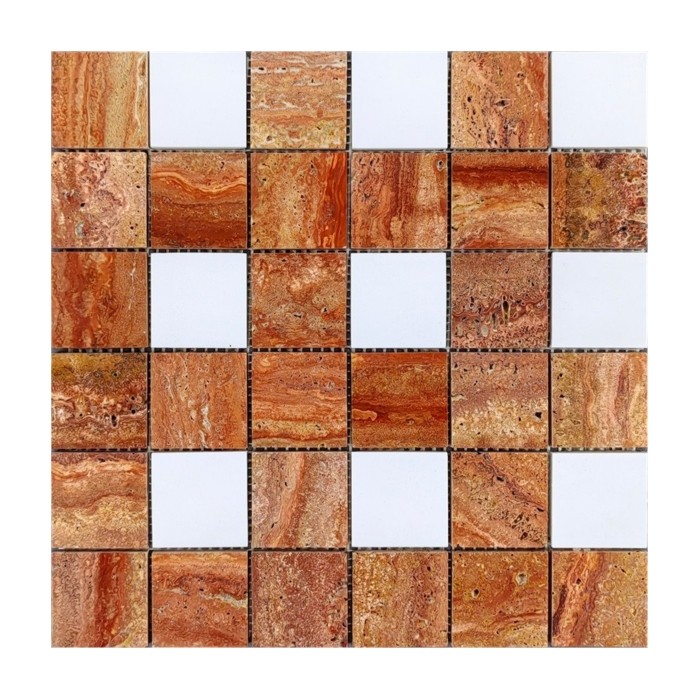 Red Travertine Mosaic Tiles CM130#