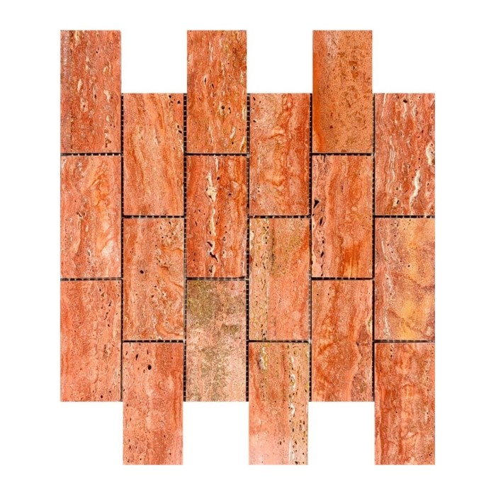 Red Travertine Mosaic Tiles CM133#