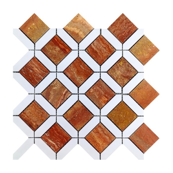 Red Travertine Mosaic Tiles CM142#