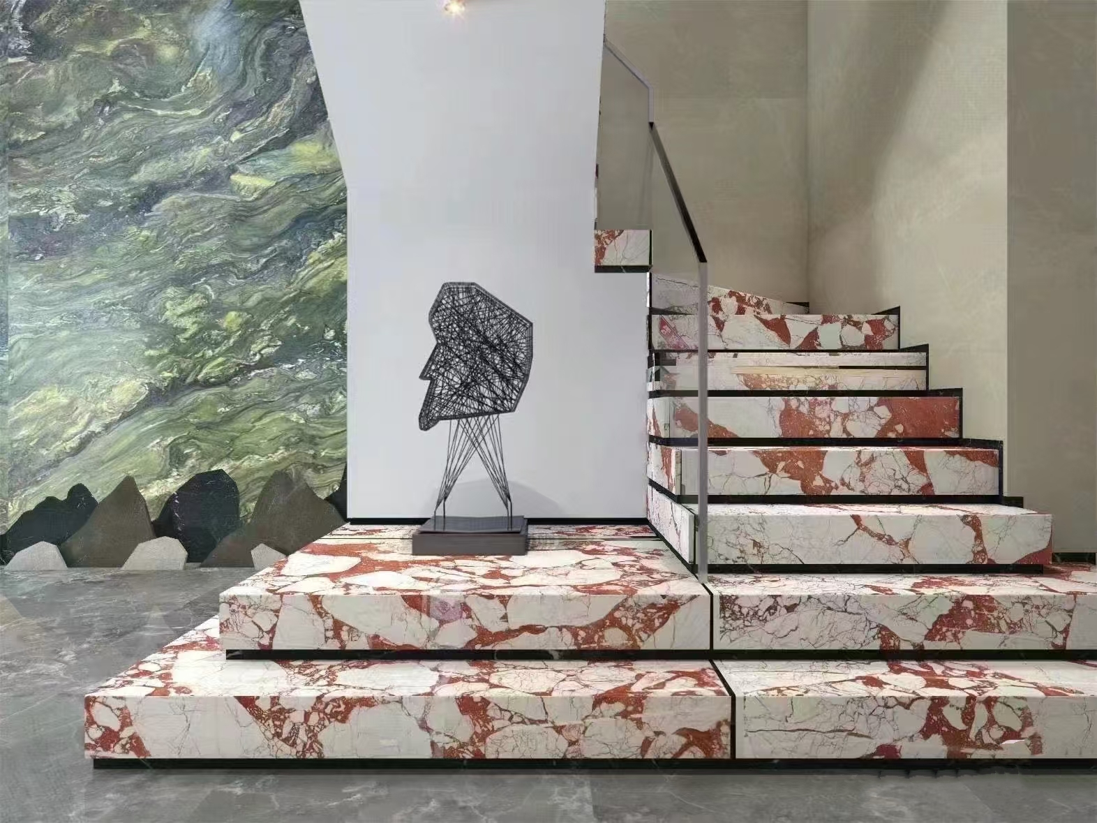 Bvlgari Red Marble Staircase