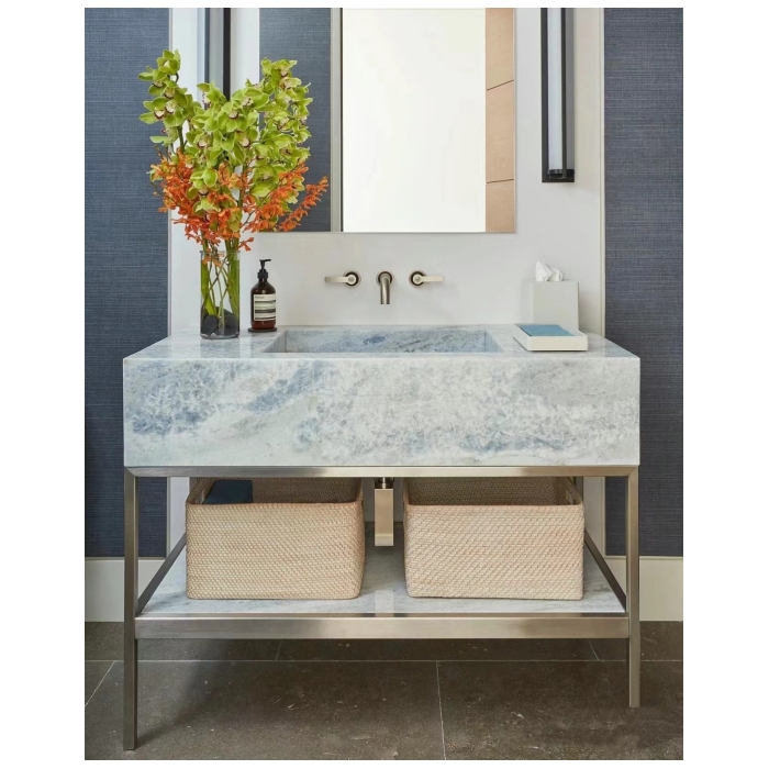 Brazil Blue Crystal Marble Wash Basin