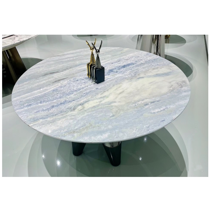 Crystal Blue Marble Round Table Top