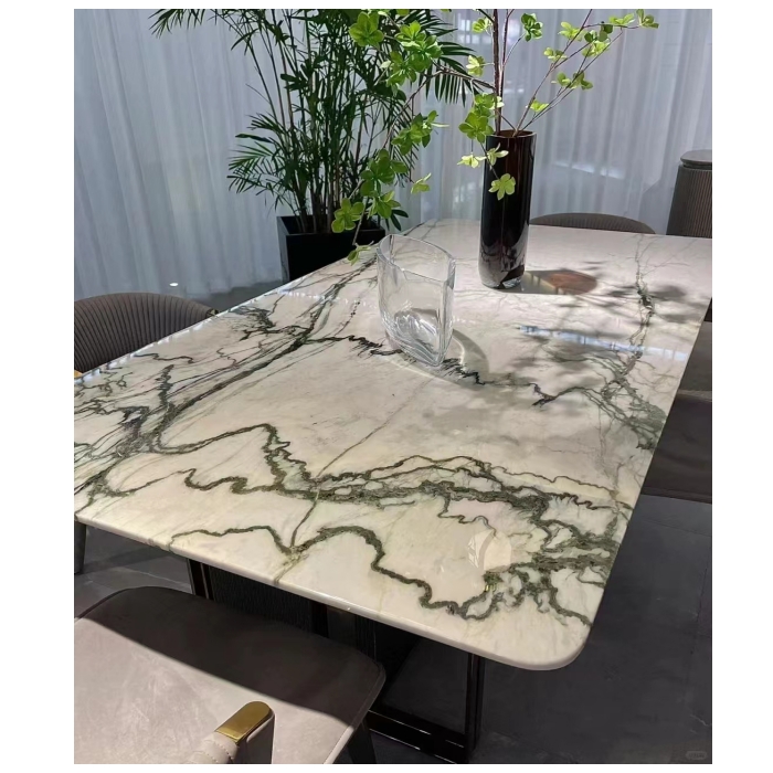 China Calacatta Verde Marble Round Table Top