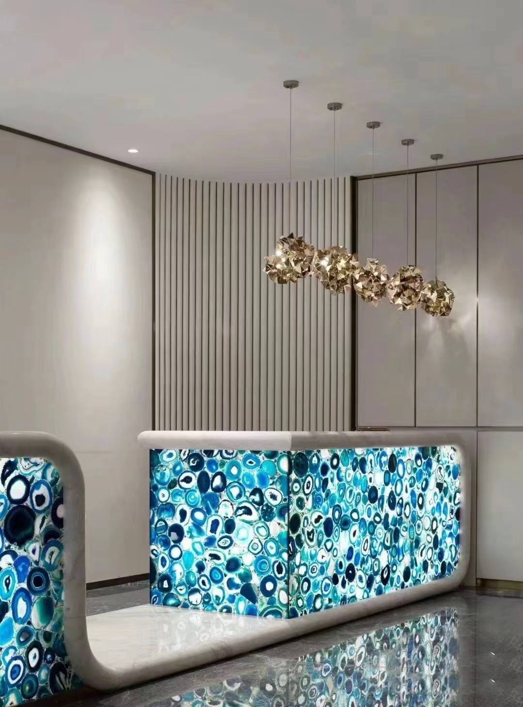 Blue Agate Semiprecious Stone Slabs