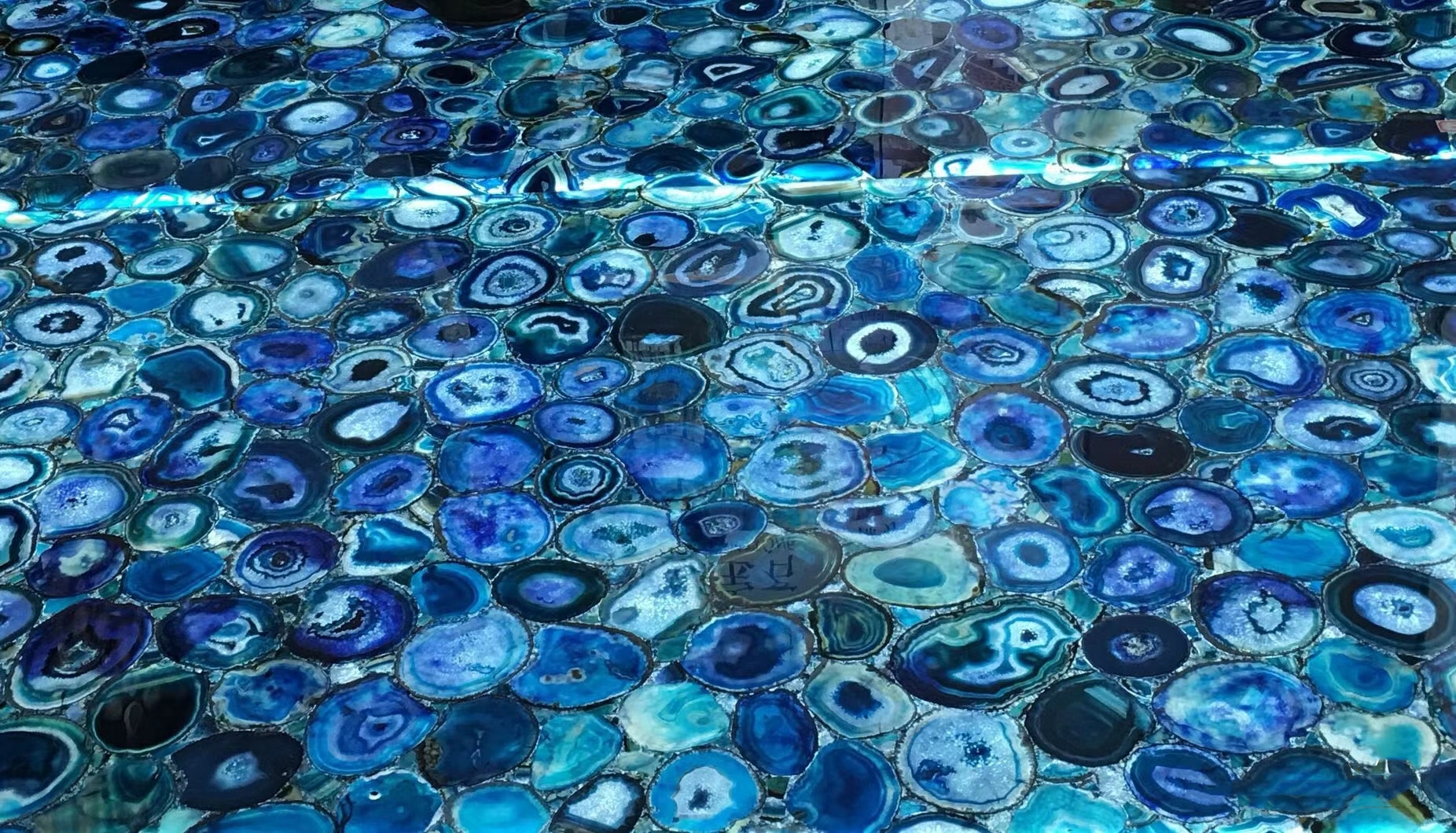 Blue Agate Semiprecious Stone Slabs