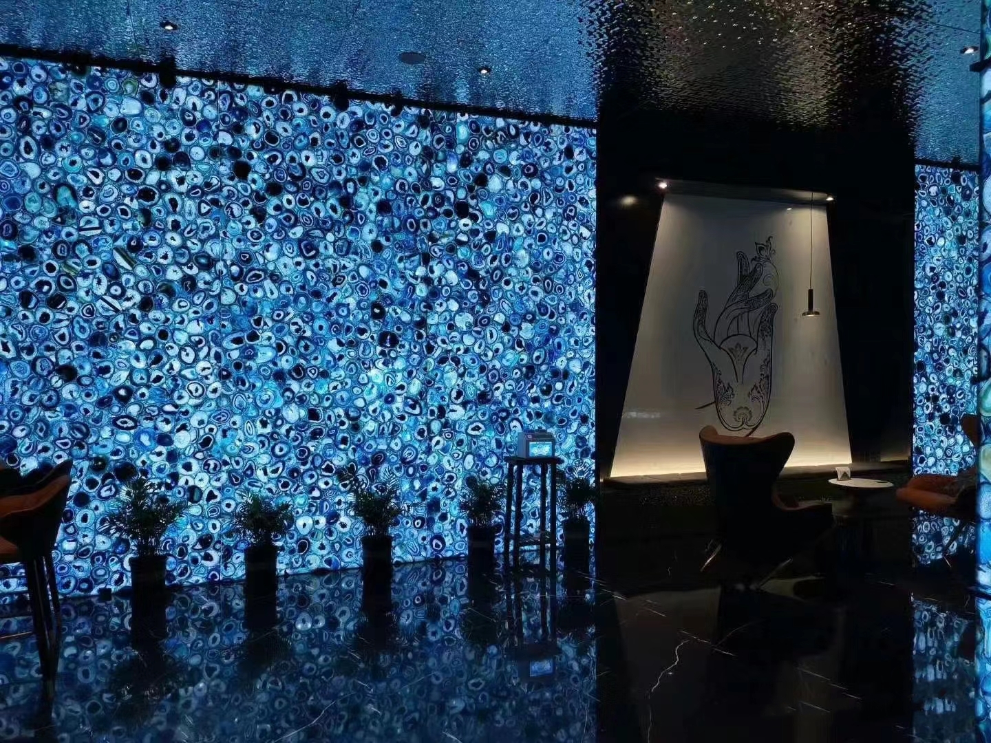 Blue Agate Semiprecious Stone Slabs