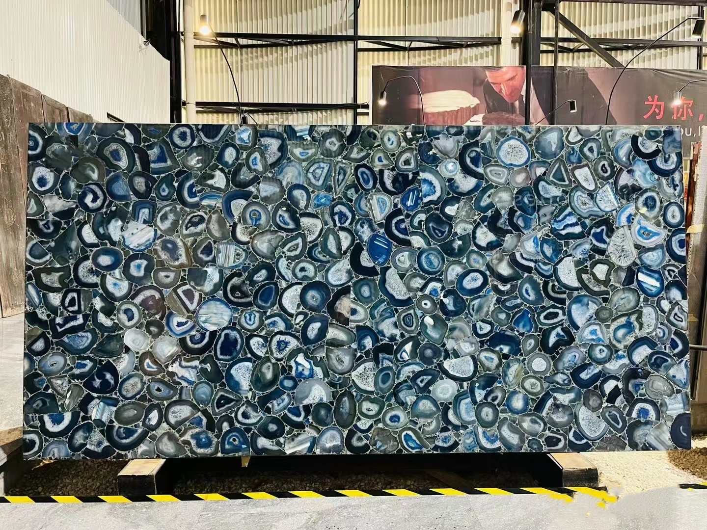 Blue Agate Semiprecious Stone Slabs