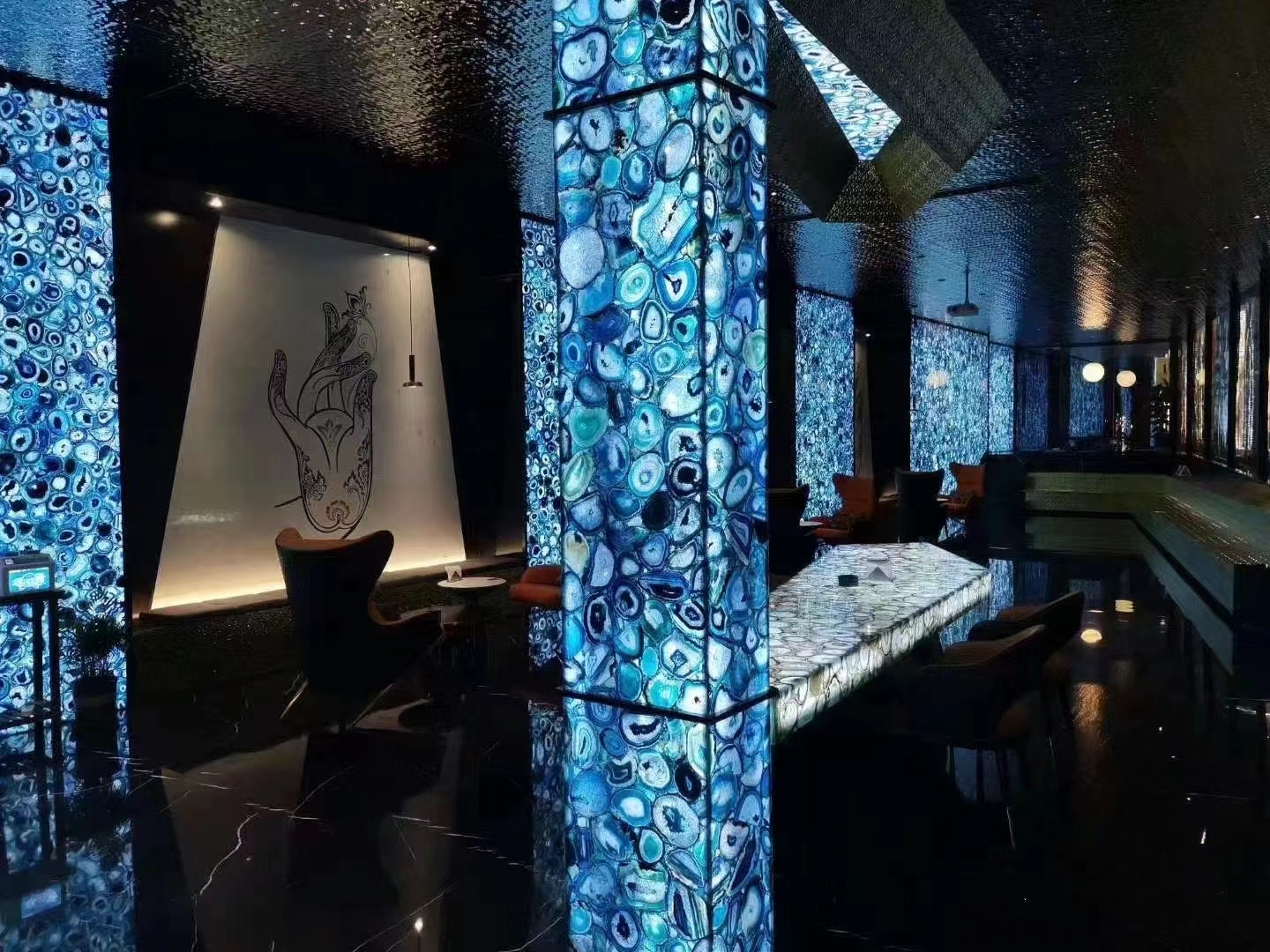Blue Agate Semiprecious Stone Slabs