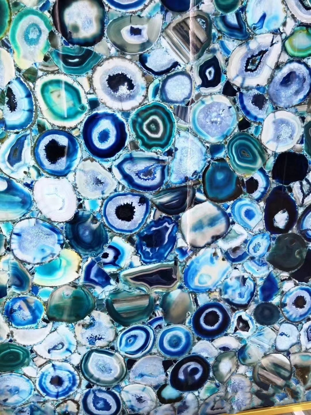 Blue Agate Semiprecious Stone Slabs