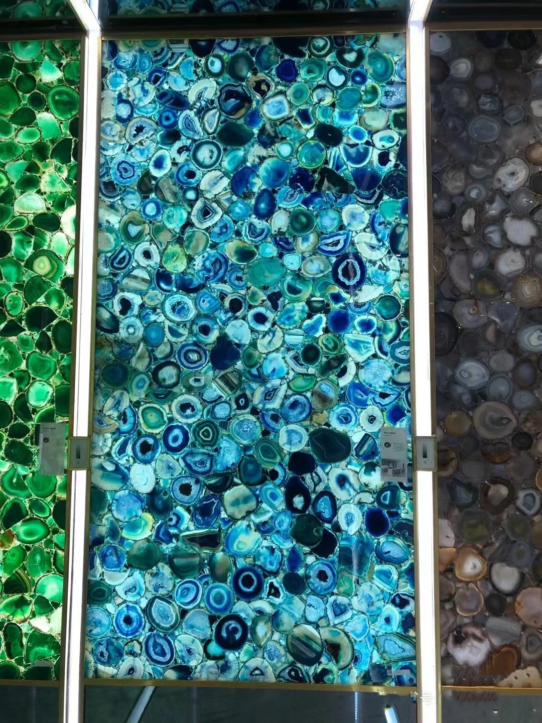 Blue Agate Semiprecious Stone Slabs
