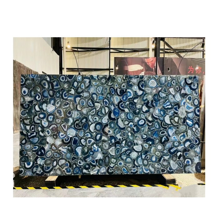 Blue Agate Semiprecious Stone Slabs