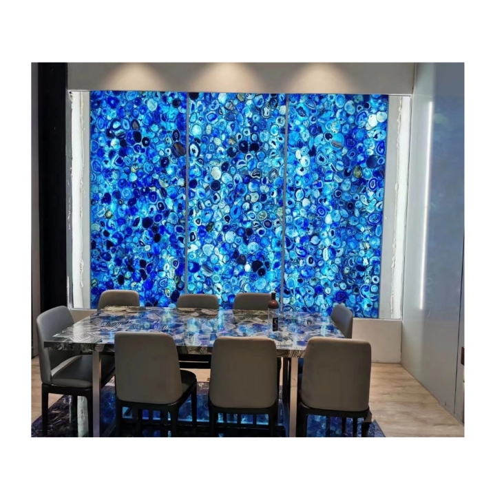 Blue Agate Gem Stone Slabs