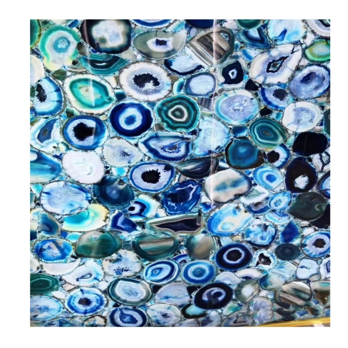 Blue Agate Gem Stone Slabs Tiles