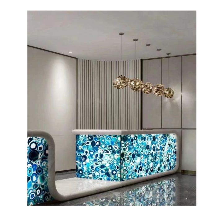 Agate Blue Semiprecious Stone Countertop