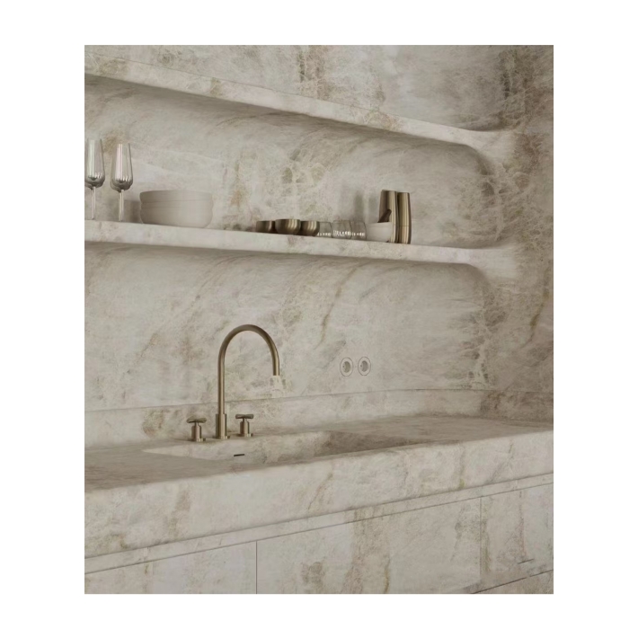 Taj Mahal Quartzite Kitchen Wall Countertop