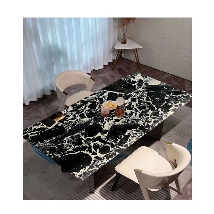 Noir Grand Antique Marble Dining Table