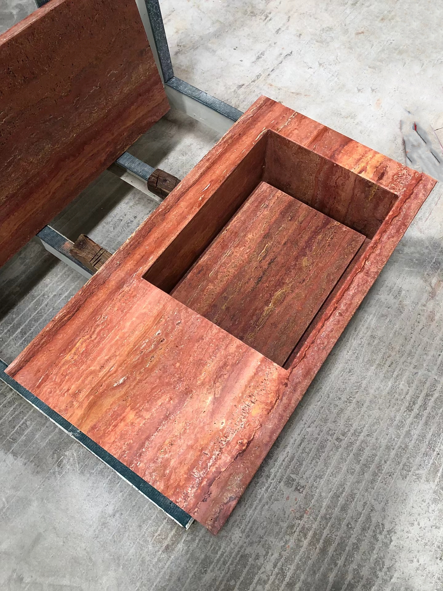 Red Travertine/Travertino Wash Basin Sinks 5