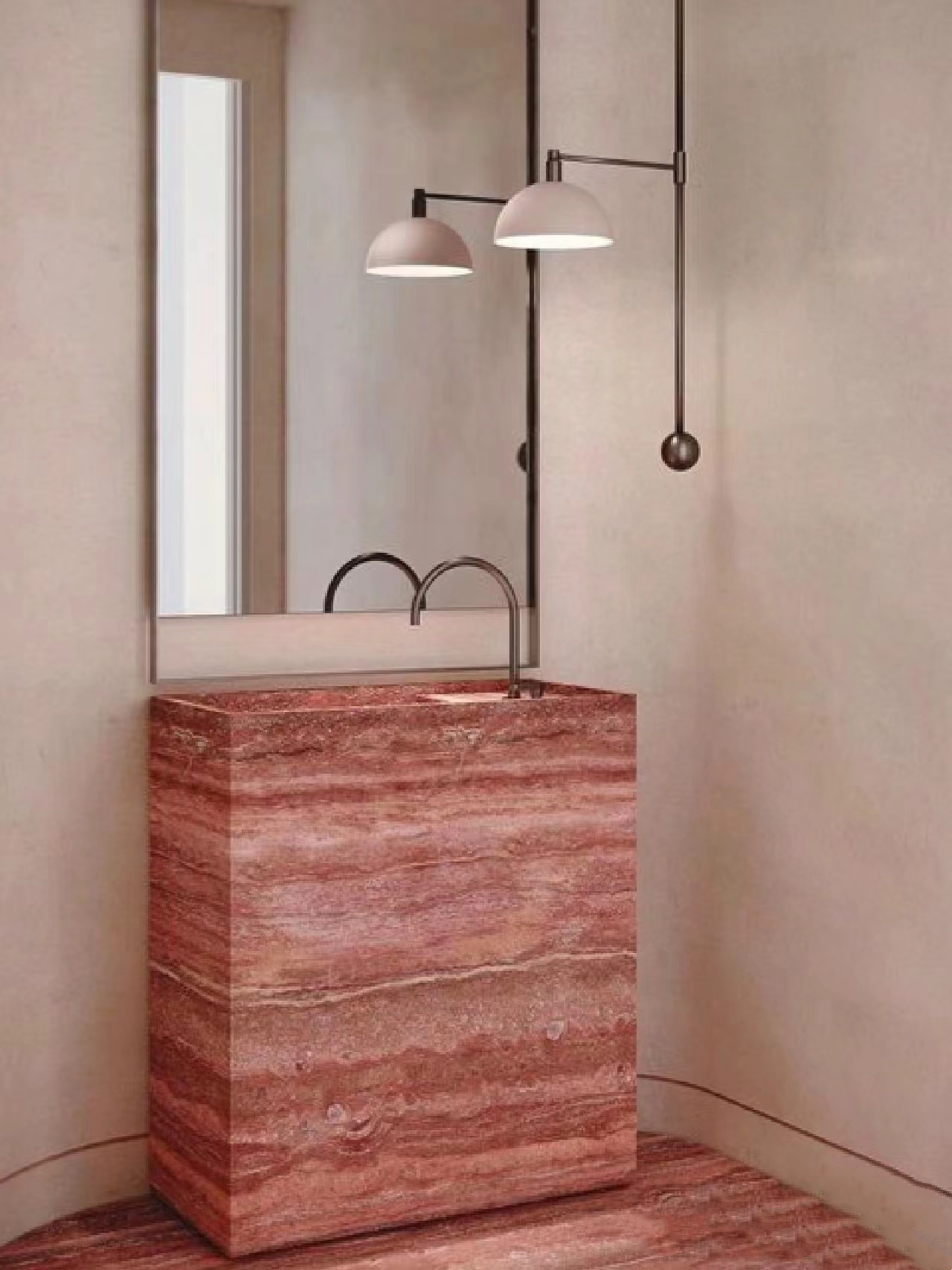Red Travertine/Travertino Wash Basin Sinks 5