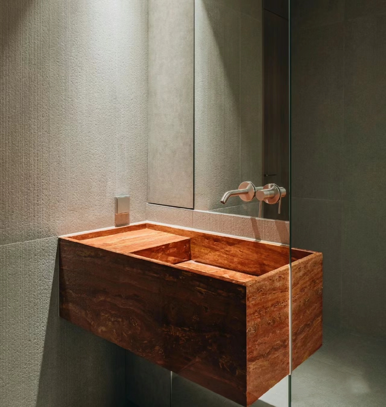 Red Travertine/Travertino Wash Basin Sinks 5