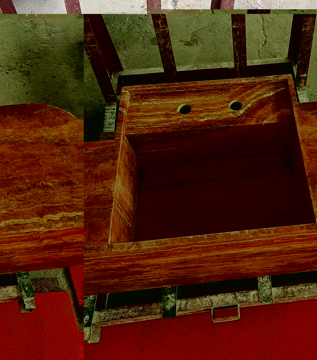 Red Travertine/Travertino Wash Basin Sinks 5