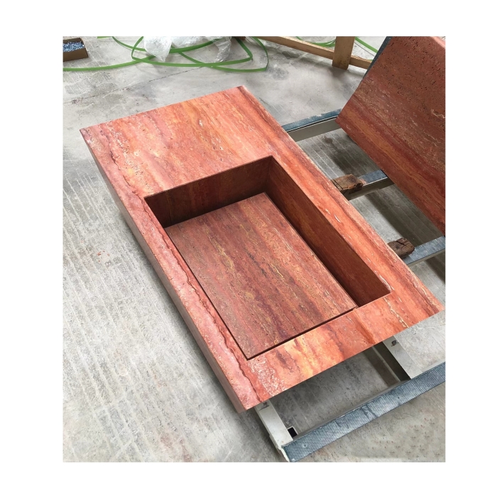 Red Travertine/Travertino Wash Basin Sinks 3