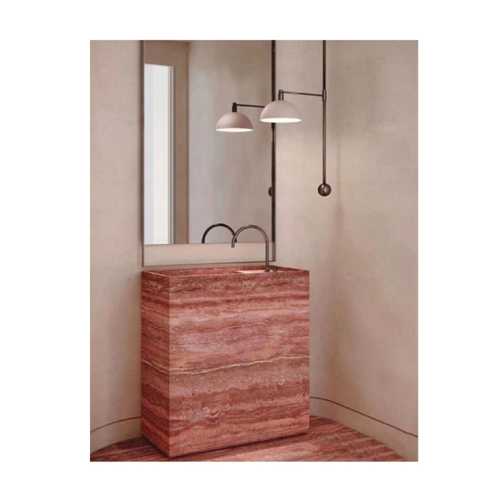 Red Travertine/Travertino Wash Basin Sinks 5