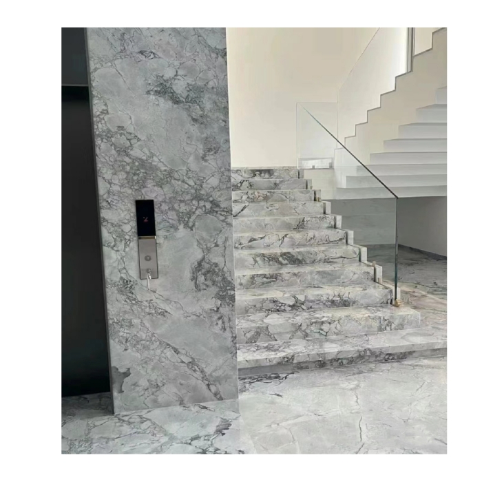 Super White Quartzite Stairs Flooring Tiles