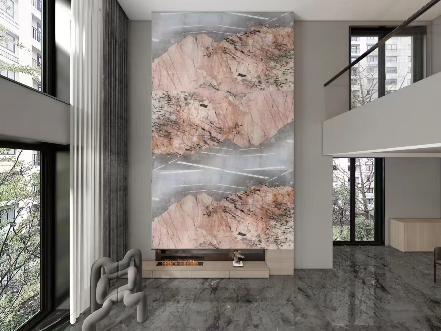 Pink Patagonia Quartzite Slabs For Countertop