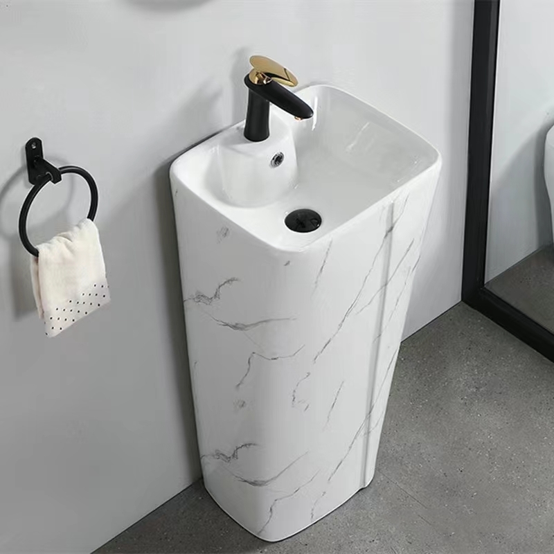 Natural Marble Freestanding Wash Basin Sinks 4