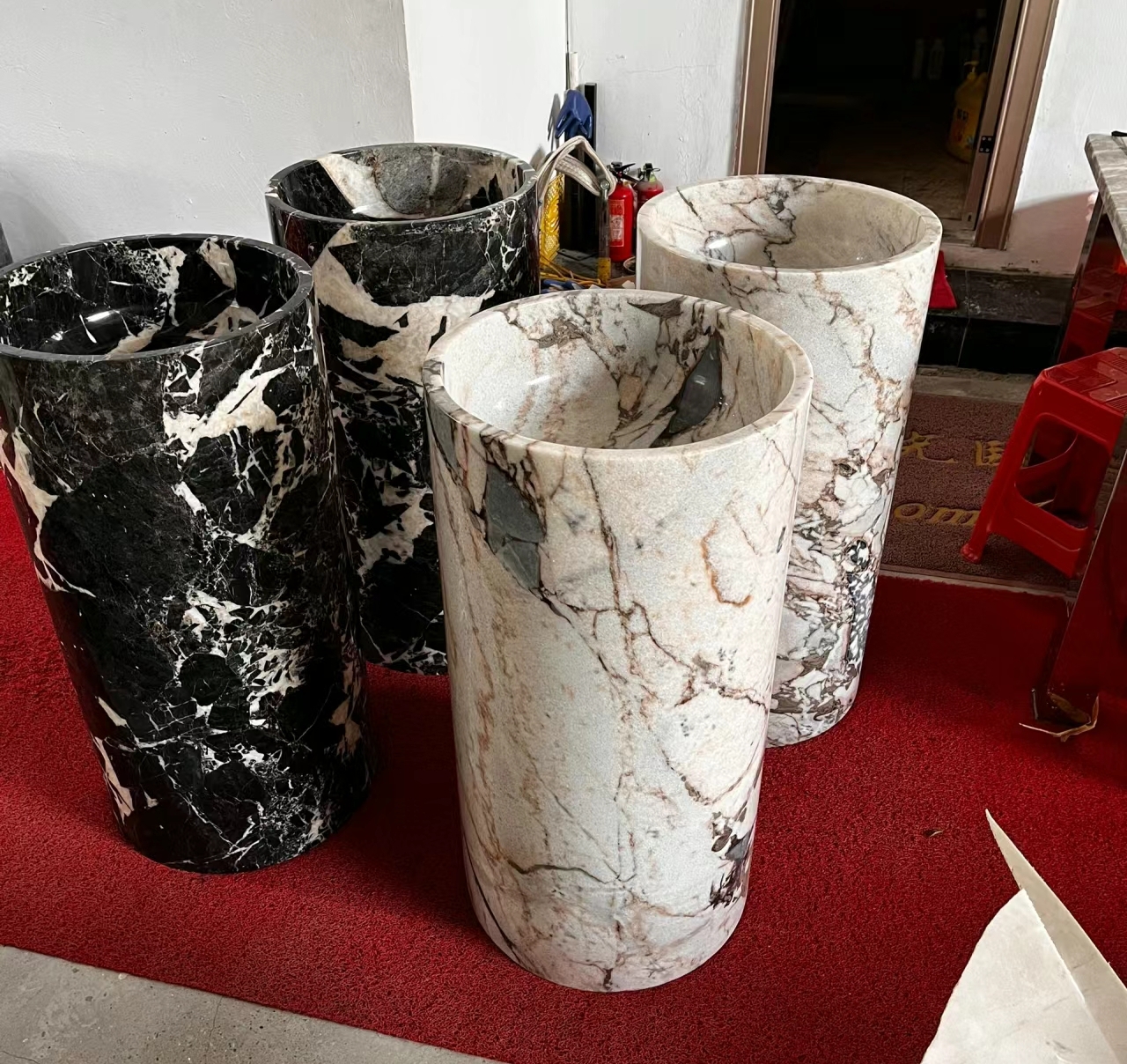 Natural Marble Freestanding Wash Basin Sinks 4