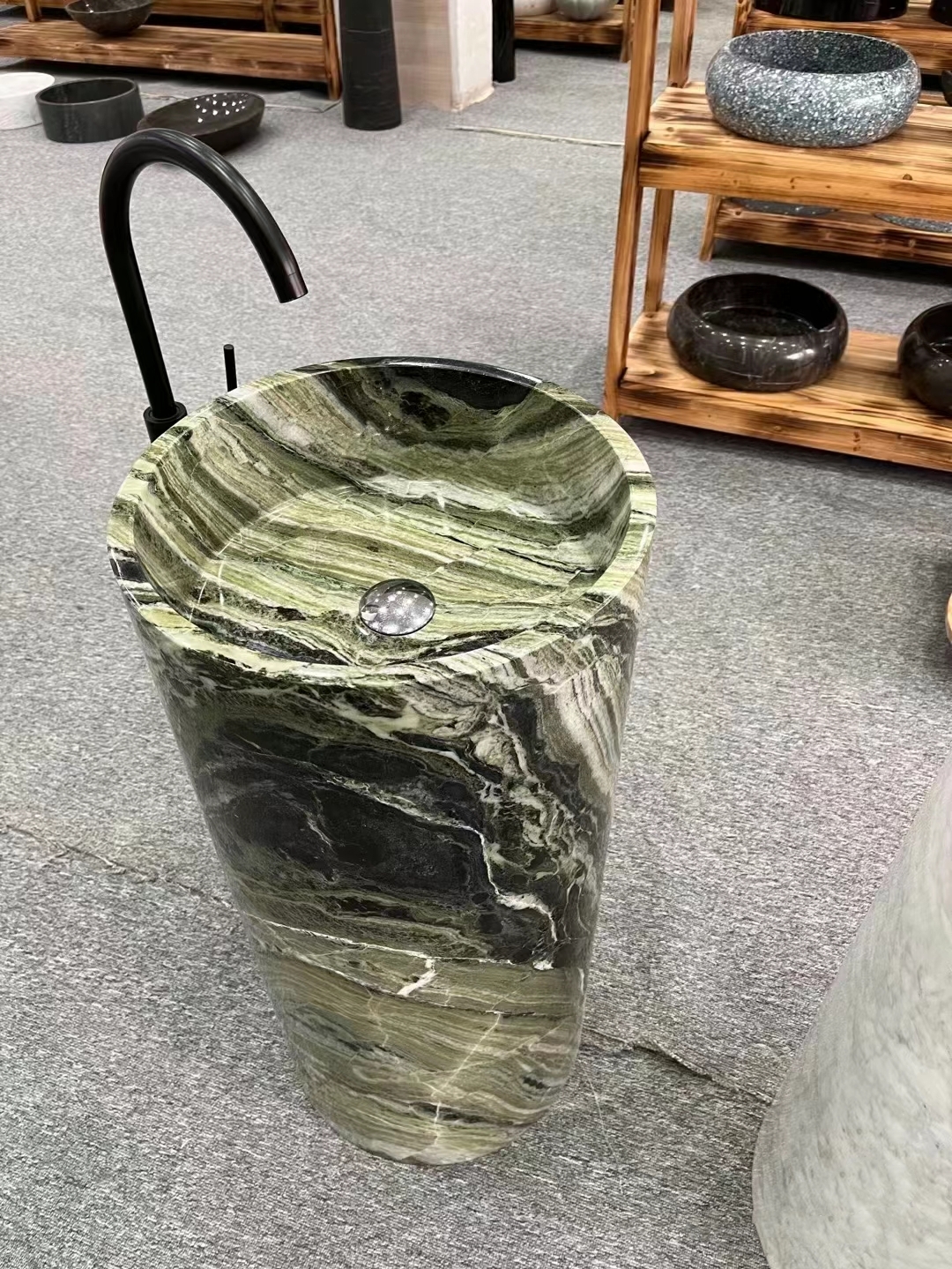 Natural Marble Freestanding Wash Basin Sinks 4