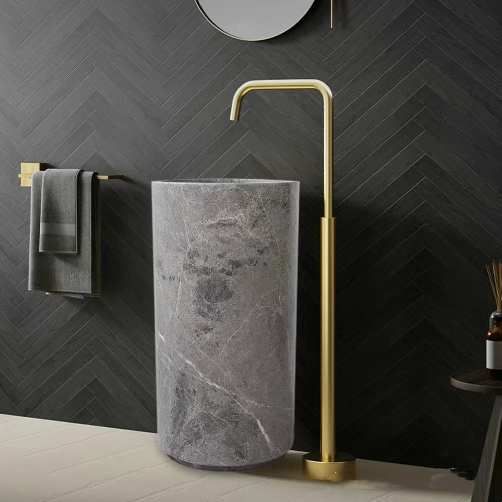 Natural Marble Freestanding Wash Basin Sinks 4