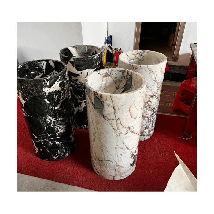 Natural Marble Freestanding Wash Basin Sinks 1