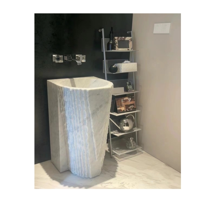 Natural Marble Freestanding Wash Basin Sinks 9