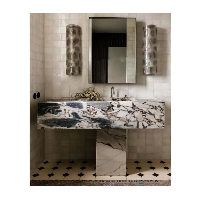 Natural Marble Wash Basin Wall Hung Pedestal Sinks 6