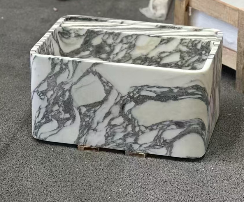 Bianco Arabescato Marble Wash Basin Sinks 1